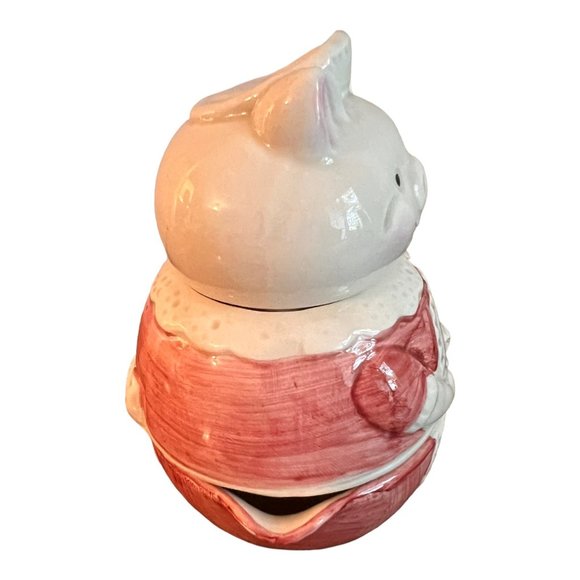 Vtg Kitchen Helpers Stackable Sugar and Creamer Pig Pink, White Ron Gordon1986 - Picture 3 of 14